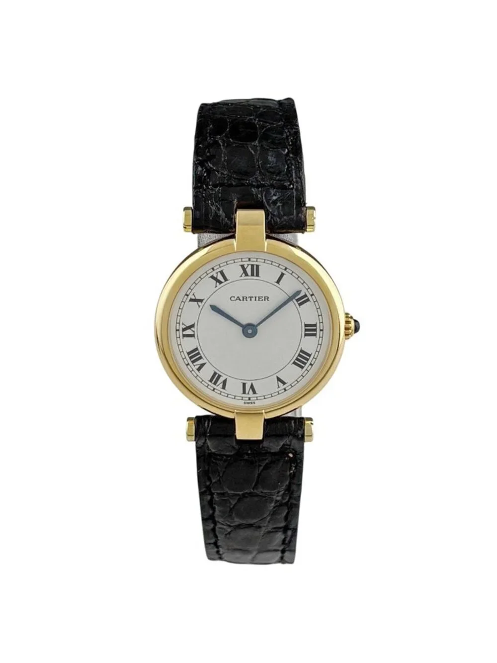 Cartier Must Vendome Watch YG Leather Quartz White